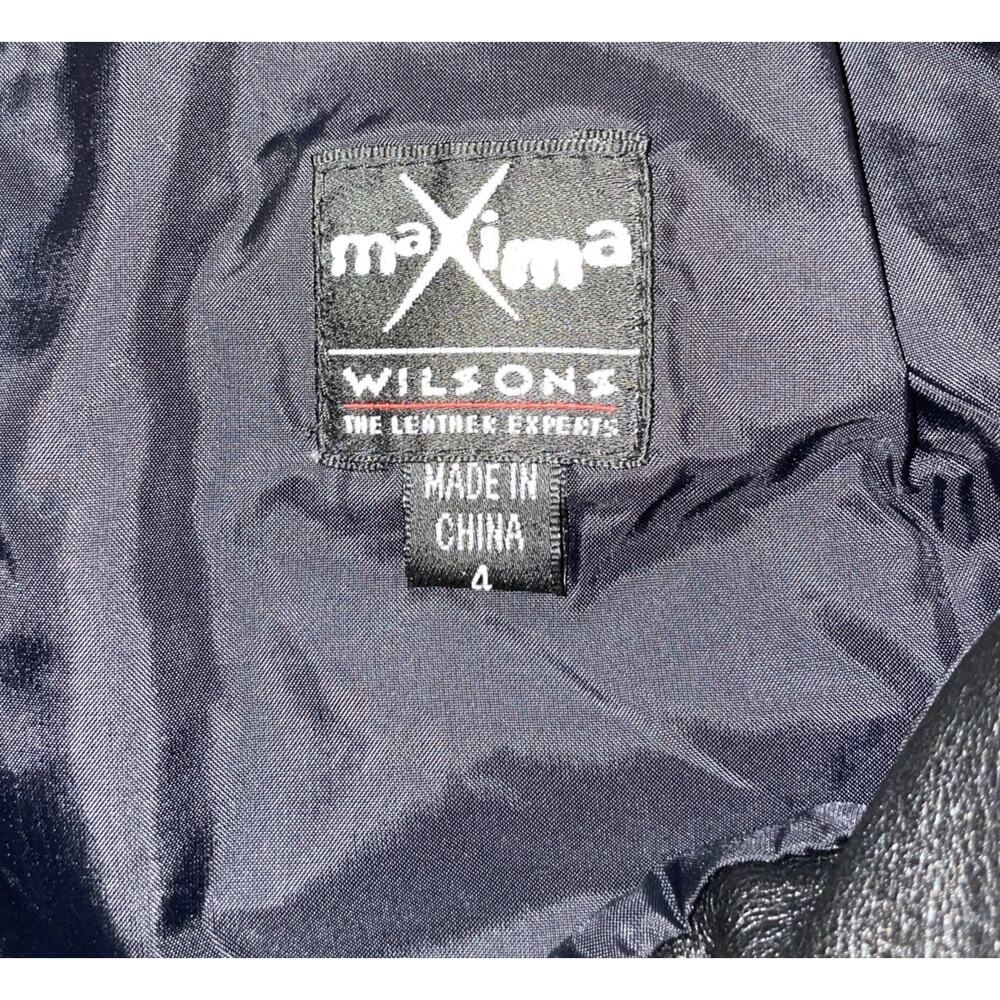 Vintage Y2K Wilsons Maxima Black Leather Lined Mini Skirt With Belt Size 4 - Picture 5 of 7